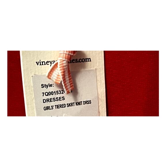Vineyard Vines Girls Tiered Skirt Velvet Red Knit Dress Size 4T New with Tags - Picture 5 of 6